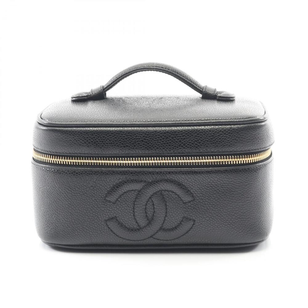 Chanel Coco Mark Handbag Leather Calfskin Cowhide Black